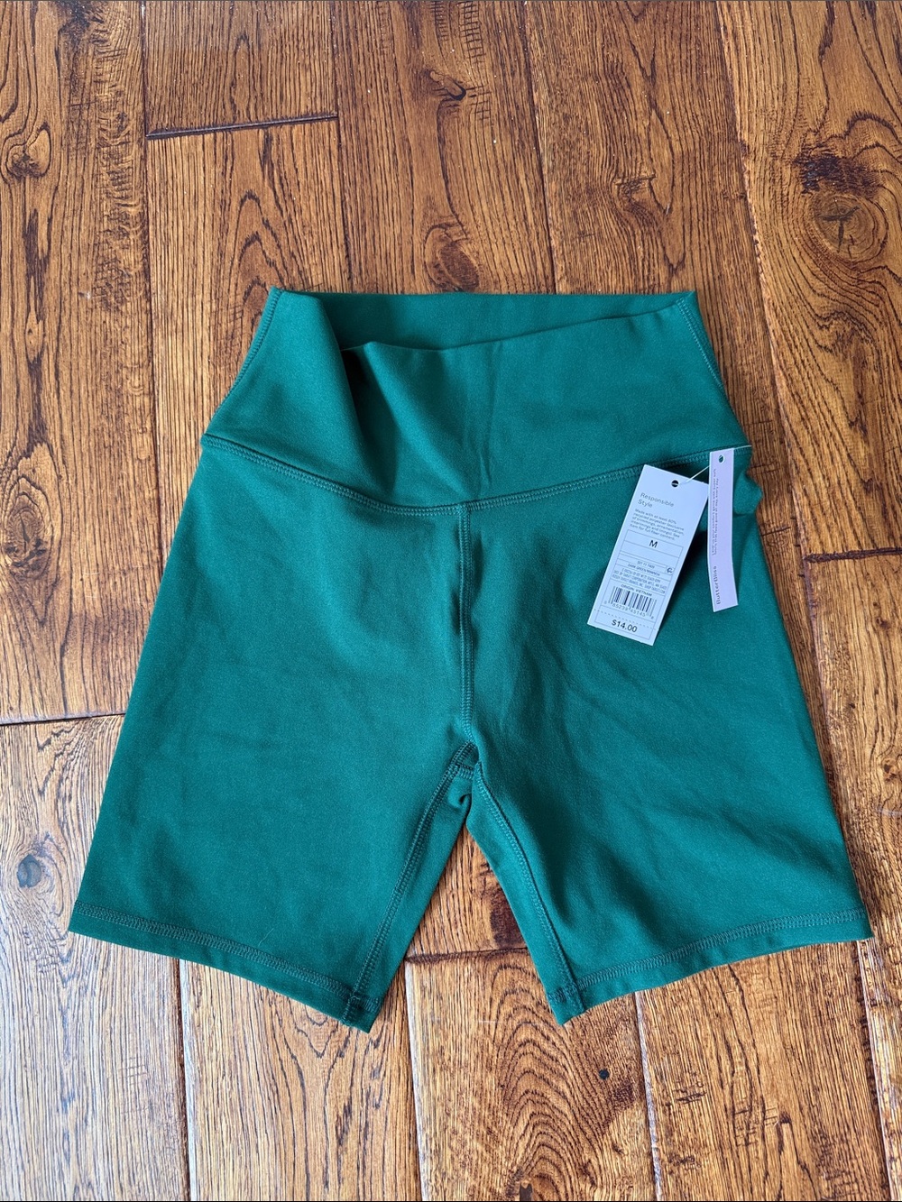 wild fable Emerald Green High-Rise Bike Shorts